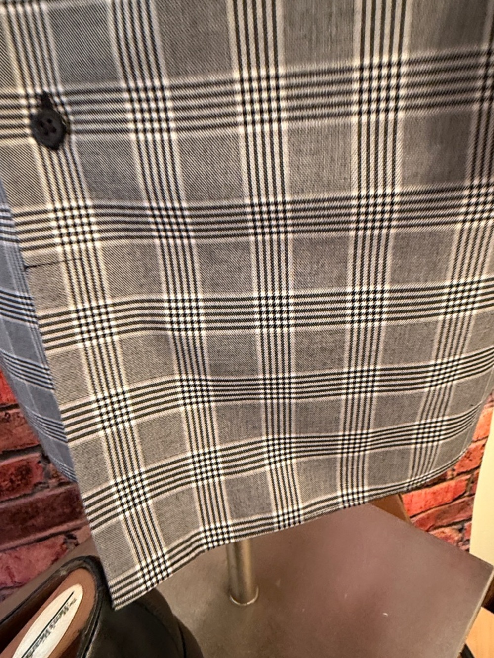 Paul Fredrick Black & White Plaid Cotton Button-Up - Picture 15 of 17
